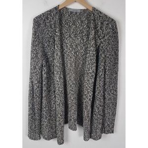 Classiques Entier Women's Sz. XL Open Front Black/White/Silver Knit Cardigan